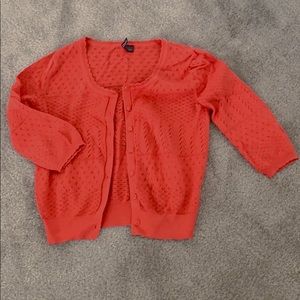 H&M Orange crochet cardigan size 6